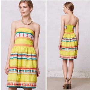 Anthropologie Leifsdottir Bright Yellow Dress